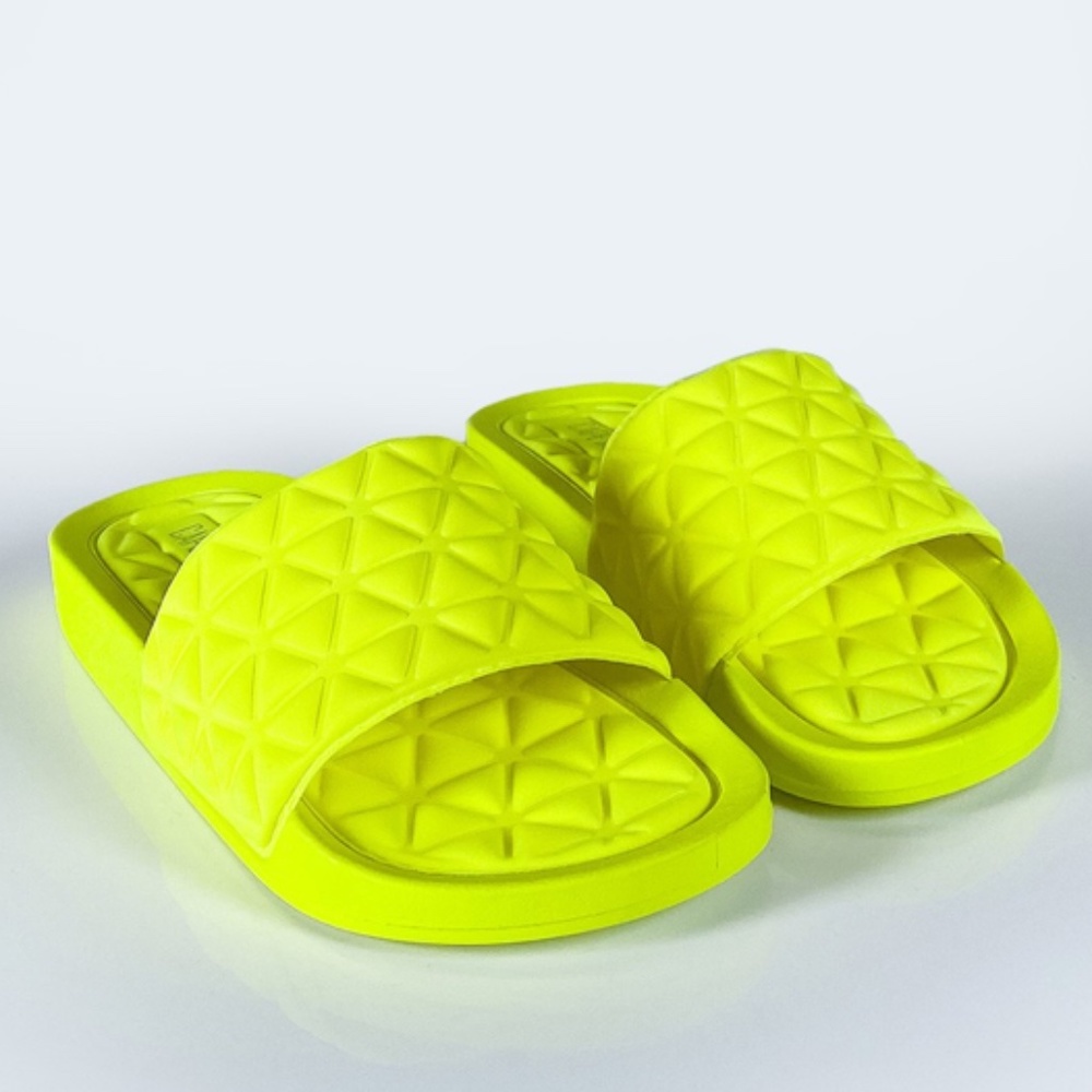 Neon Yellow Neoprene Slides - Picture 7 of 8